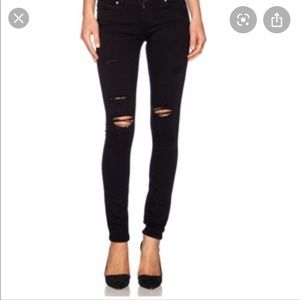 Paige black ripped skinny jeans